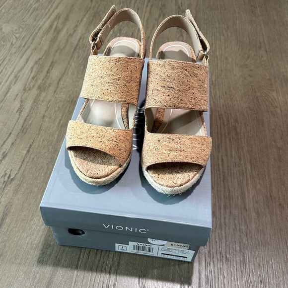 Vionic Brooke Cork Slingback Espadrille Wedge Sandal Size 6 - Picture 5 of 12